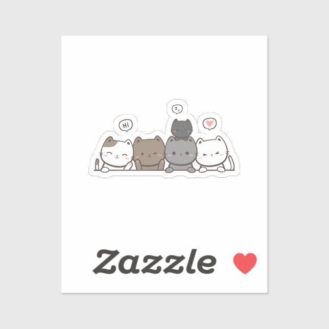 Chic Kawaii Cat Sticker – Matching Items Available (Sheet)