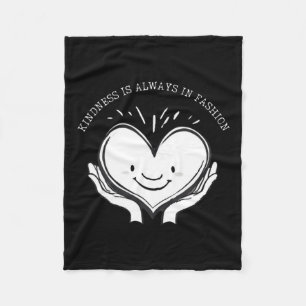 Chic Kindness Minimalist Fashion Statement Sticker Fleece Blanket