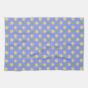 Chic Kitchen Towel: Primroses, Polkas, Blue Tea Towel
