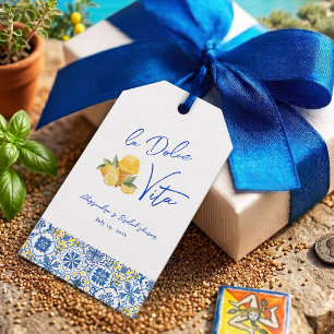 Chic La Dolce Vita Italian Summer Bridal Shower Gift Tags