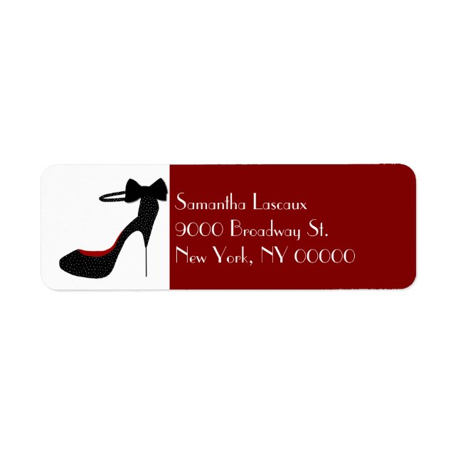 Chic Ladies Stiletto High Heel Custom Return Address Label (Front)