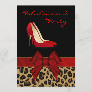 Chic Lady's Jaguar Stiletto Custom Invitation