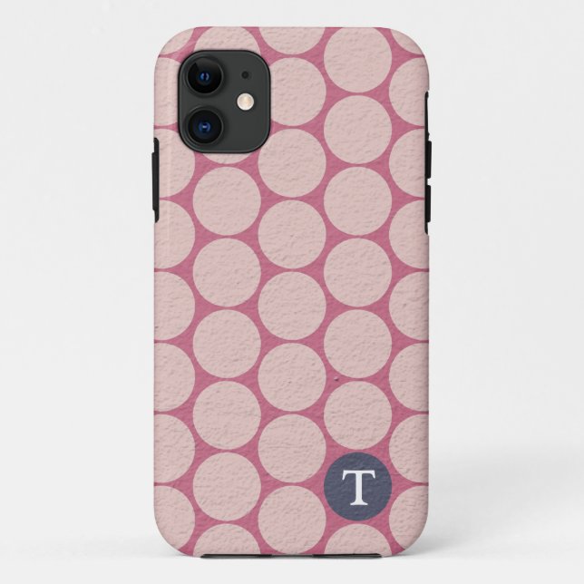 Chic Large Pink Polka Dots Case-Mate iPhone Case (Back)