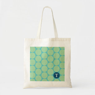 Chic Large Teal Green Polka Dots Tote Bag