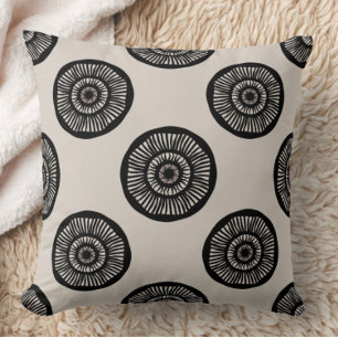 Chic Large Wheel Pattern Mocha Brown  Cushion