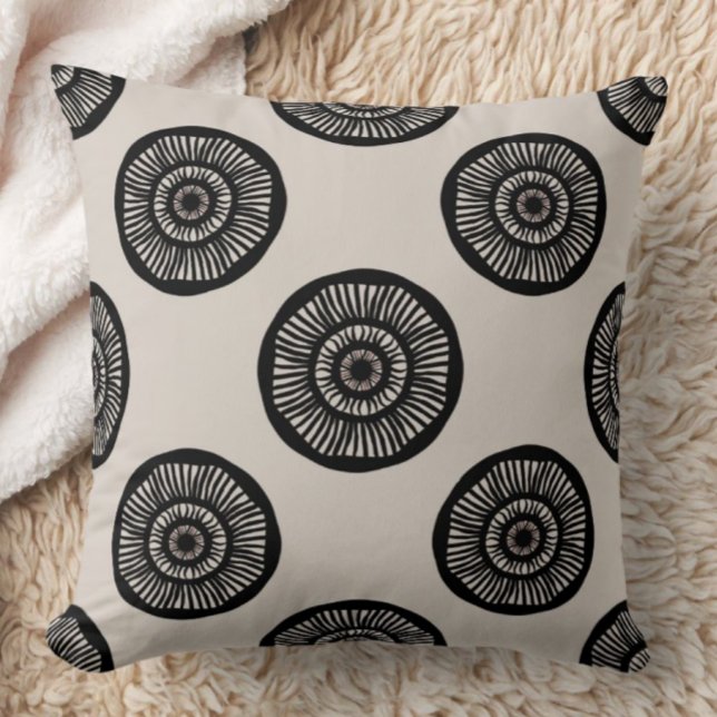 Chic Large Wheel Pattern Mocha Brown  Cushion (Creator Uploaded)