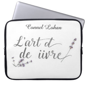 Chic L'Art de Vivre French Quote Aesthetic Laptop Sleeve