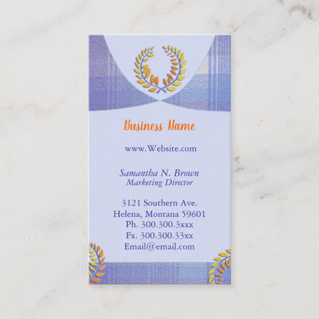 Chic Laurel Wreath Personalised Business Card (Front)