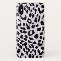 Chic Lavender and Black Animal Print with Dots