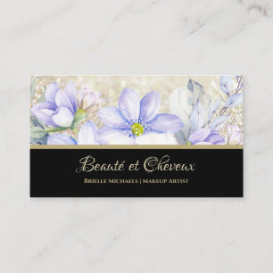 Chic Lavender Floral Hair and Beauty Salon Business Card