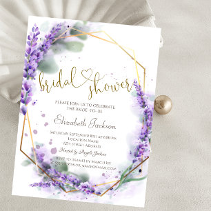 Chic Lavender Flowers Bridal Shower Invitation