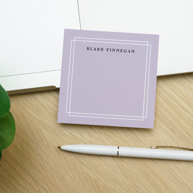 Chic Lavender | Personalised White Bordered Post-it Notes (Creator Uploaded)