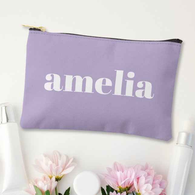 Chic Lavender Purple Monogram Accessory Pouch (Creator Uploaded)
