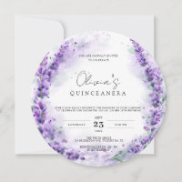 Chic Lavender Watercolor Modern Photo Quinceanera