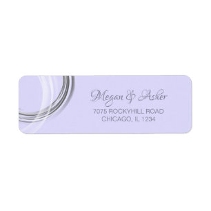 Chic Lavender with Silver Ring Return Address Label