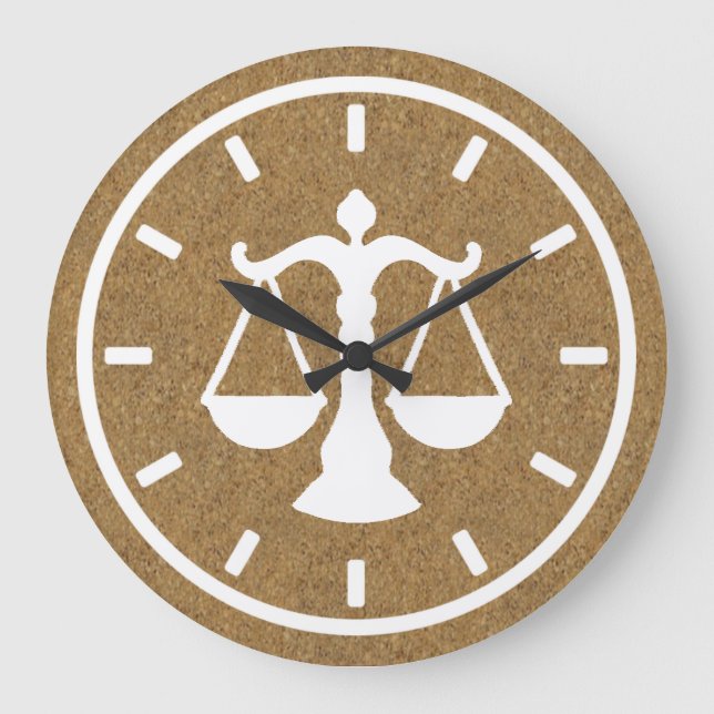 Chic law cork wood large clock (Front)
