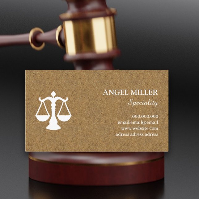 Chic lawyer cork wood business card (Chic design for attorney business card )