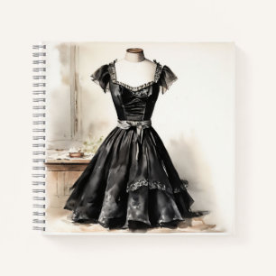 Chic LBD Victorian: Little Black Dress Blank  Notebook