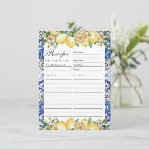Chic Lemon Mediterranean Recipe For Bride Card 