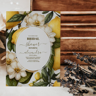 Chic Lemon Mediterranean Summer Bridal Shower Invitation