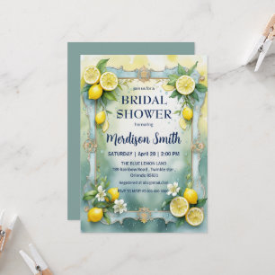 Chic Lemon Mediterranean Summer Bridal Shower   Invitation