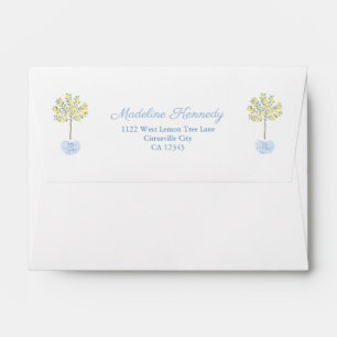 Chic Lemon Tree Ginger Jar Return Address Envelope