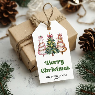 Chic leopard Christmas personalised name gift tags