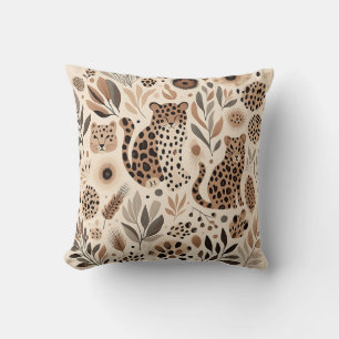 Chic Leopard Floral Design for Trendy Home Cushion