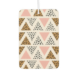 Chic Leopard & Pink Triangle Pattern Car Air Freshener