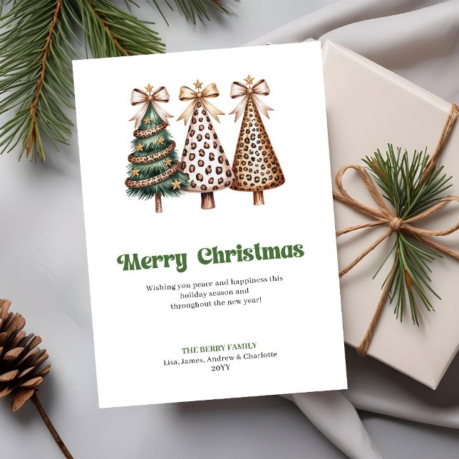 Chic leopard print Christmas tree greeting card (Chic leopard print Christmas tree greeting card

)