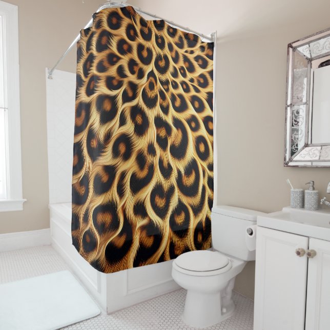 Chic leopard print  shower curtain (In Situ)