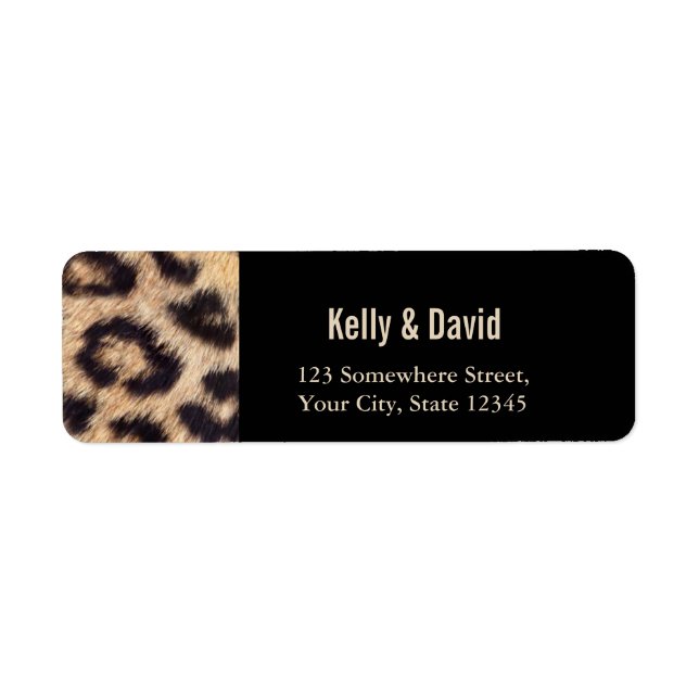 Chic Leopard Print Wedding Return Address Label (Front)