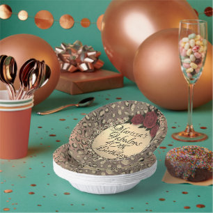 Chic Leopard Rose Fabulous 40th Birthday  Paper Plate