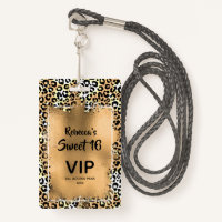 Chic Leopard Sweet 16th Birthday Invite VIP Pass