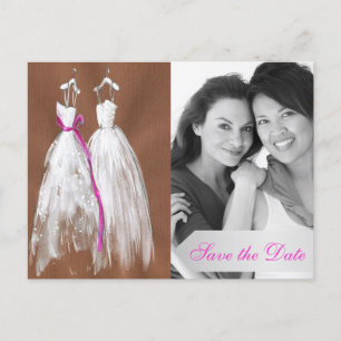 Chic Lesbian Photo Save the Date Postcard