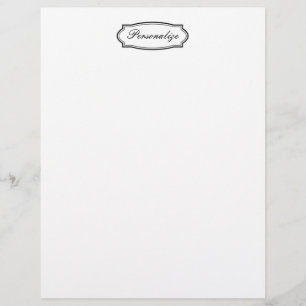 Chic letterhead writing paper with fancy border