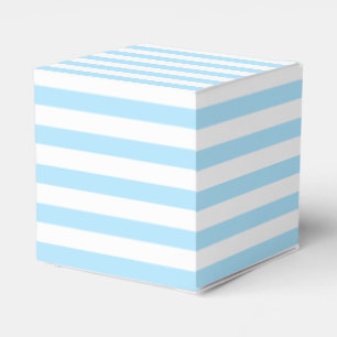 Chic Light Baby Blue and White Striped Favour Box