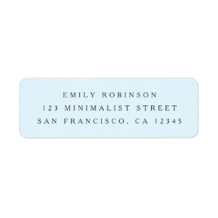 Chic light baby blue minimalist return address label