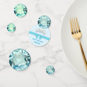 Chic light blue aquamarine gemstone Birthday Confetti