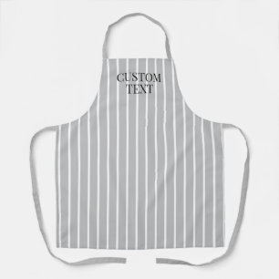 Chic light grey butcher stripe catering aprons