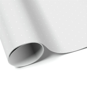 Chic light grey white tiny polka dots pattern cute wrapping paper