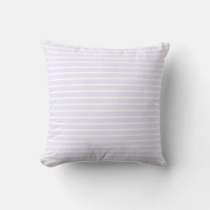 Chic light pale lavender lilac white stripes cushion