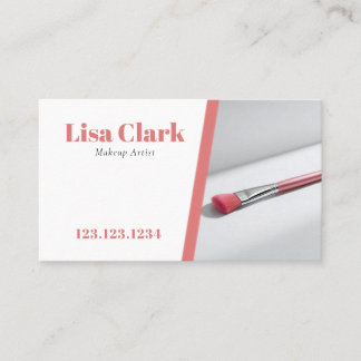 Chic Light Pink Makeup Brush Beauty Salon Business Card