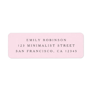 Chic light pink minimalist return address labels