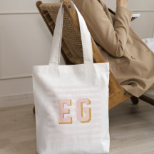 Chic Light Pink Preppy Monogram Initials Canvas
