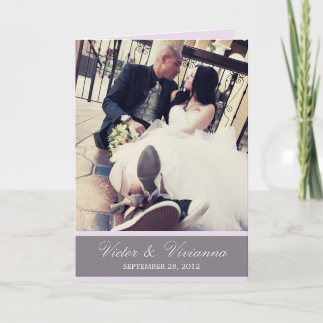 CHIC LILAC GRATITUDE | FOLDED WEDDING THANK YOU (Front)