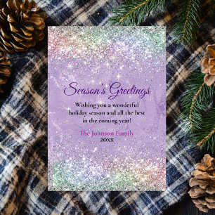 Chic lilac purple faux glitter Christmas new year