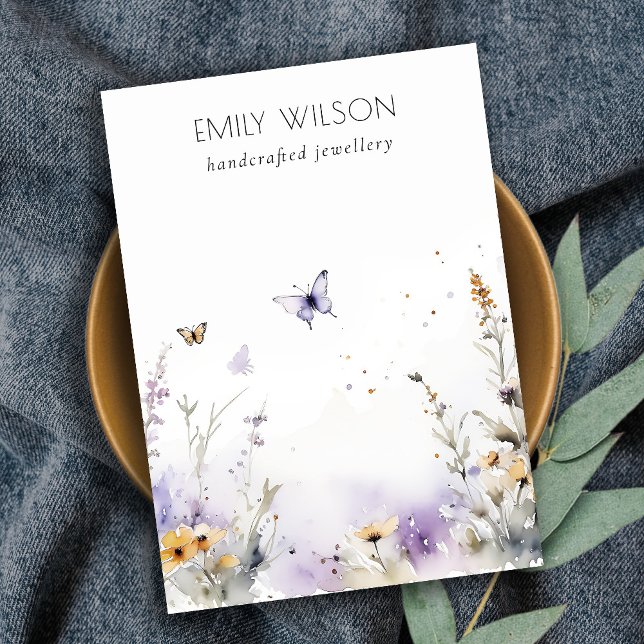Chic Lilac Wildflower Blank Logo Jewellery Display Business Card (Creator Uploaded)