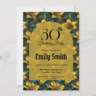 Chic Lilies Aesthetic First Birthday Invitation