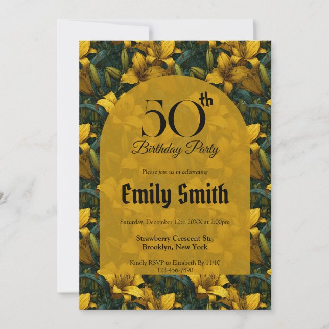 Chic Lilies Charm 60Th Birthday Invitation (Front)